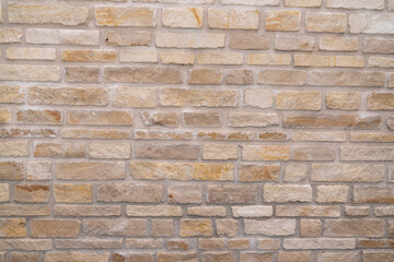 Stacked stone wall line background horizontal clear brown beige color