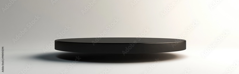 Poster black table 3d rendering isolated on white illustration for platform or stand object presentation te