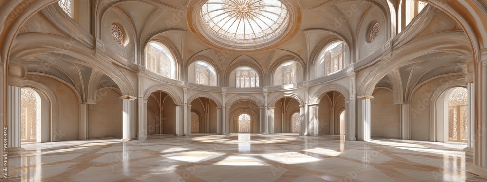 Aufkleber 3d rendering of an interior view of a renowned architectural structure featuring a dome design