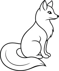Vector art of a fox sitting quietly showcases the fox in a calm and adorable position adding character to your creative work
