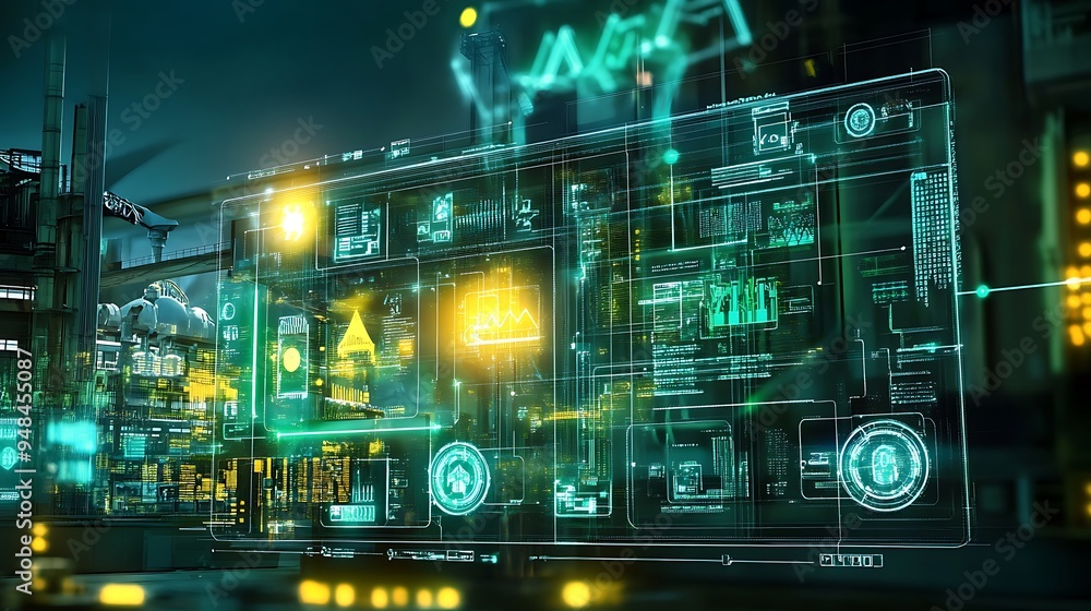 Poster digital smart grid system: manage energy with interactive virtual technology.