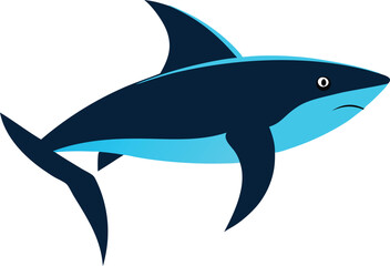 Logotype  shark vector image emphasizing the strong features and fierce nature of this ocean dweller