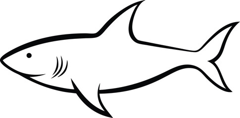 Obraz premium Crisp shark vector art with a minimalistic style highlighting the beauty of these apex predators 