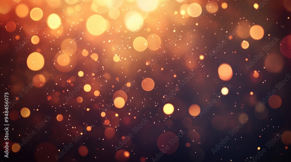 Leinwandbilder Abstract festive background featuring glitter vintage lights with a defocused effect ideal for Christmas and New Year celebrations accompanied by bokeh elements and ample copy space 3D cartoon rend