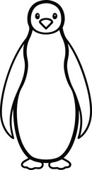 Fun penguin vector illustration with a penguin wearing a top hat and bowtie
