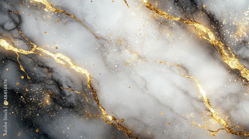 Fototapete marble-textured background with subtle gold accents, ideal for luxury cosmetic product advertisement