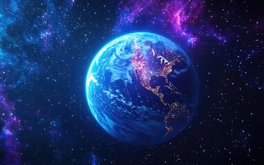 Collage of Earth in outer space featuring a 3D cartoon rendering Abstract wallpaper Our planet