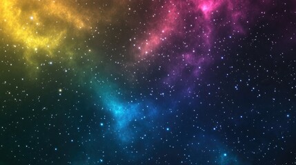 Naklejka premium High definition star field background with a colorful starry night sky in a 3D cartoon rendering of deep space