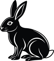 Obraz premium Illustration of a calm rabbit resting