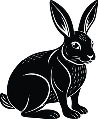 Peaceful rabbit illustration sitting