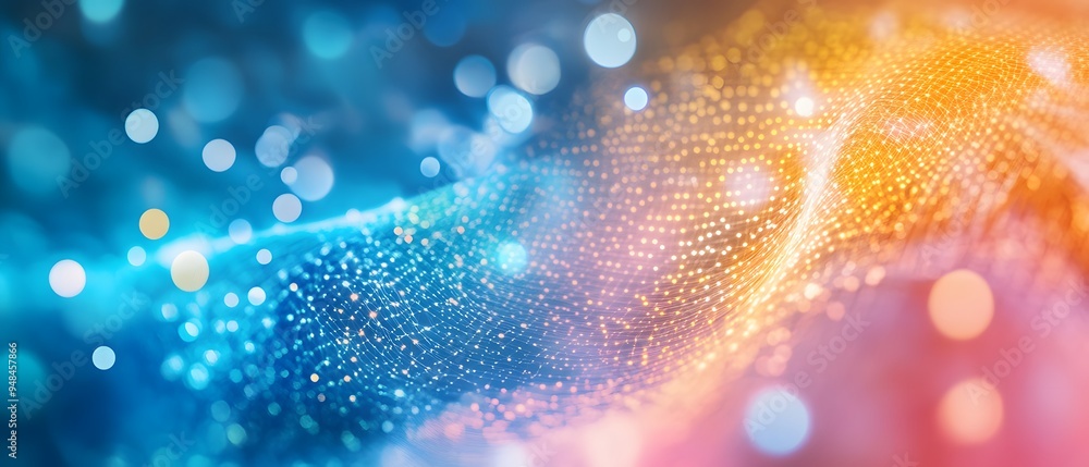 Poster abstract blurred background with bokeh and grid pattern.
