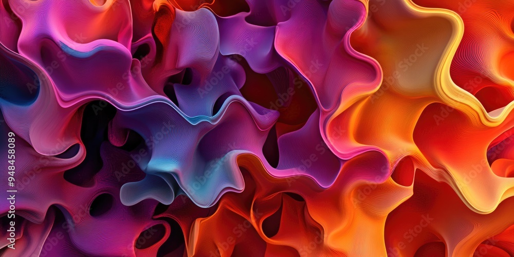 Poster Abstract color texture generated by a 3D cartoon rendering