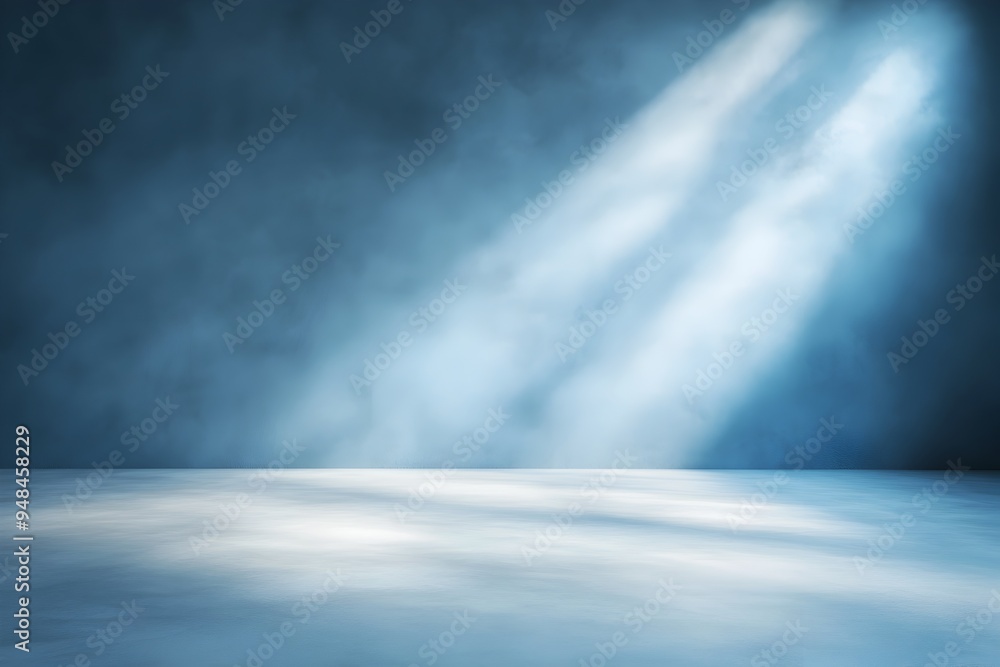 Poster dramatic and atmospheric image showcasing a blurred ethereal shadow of light casting a glow in a moo