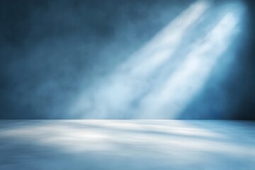 Dramatic and atmospheric image showcasing a blurred ethereal shadow of light casting a glow in a moody textured grunge interior background with a 3D rendering effect