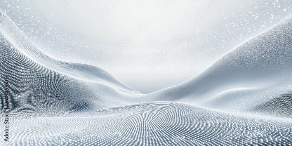 Aufkleber 3D illustration of a white abstract background with a high tech network featuring a cyberspace grid and a starry outer space texture