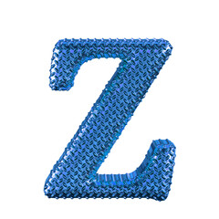 Blue ribbed symbol. letter z