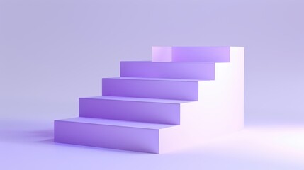 Fototapeta premium Purple stairs on a white background