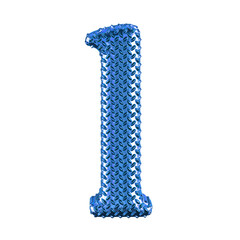 Blue ribbed symbol. letter l