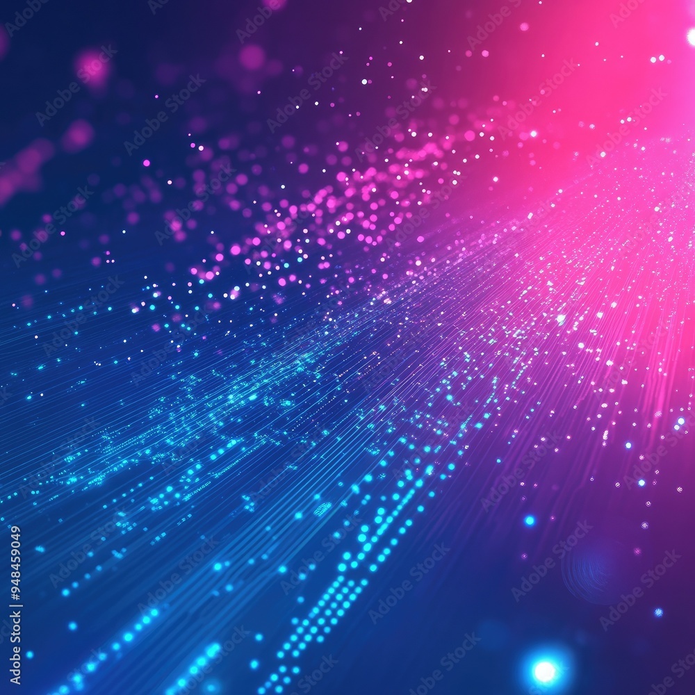 Poster vibrant abstract background with colorful light particles and streaks, creating a dynamic and energe