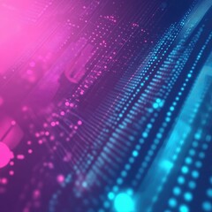 Vibrant abstract background featuring dynamic patterns of light in purple and blue tones, ideal for tech and design projects.