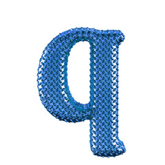Blue ribbed symbol. letter q