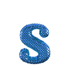 Blue ribbed symbol. letter s