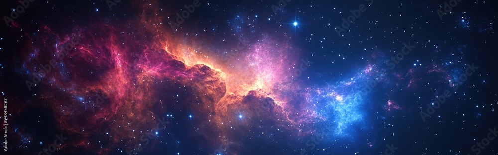 Poster 3d cartoon rendering featuring stardust and nebula in a galaxy creative background