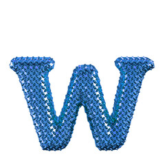 Blue ribbed symbol. letter w