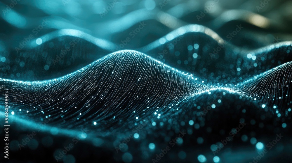 Poster Dynamic particle array 3D technology aesthetic Abstract backdrop