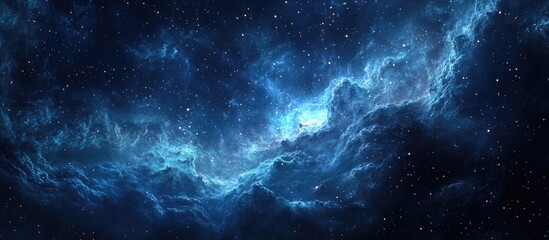 Fototapeta premium 3D cartoon depiction of a nebula with a cluster of stars in deep space Science fiction artwork