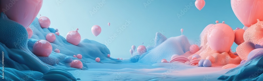 Poster Abstract fantasy design decoration background in 3D cartoon rendering