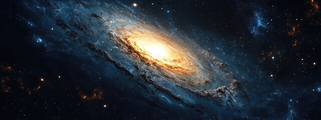 Galaxy illustration created in 7680 x 4320 pixels as a 3D cartoon rendering