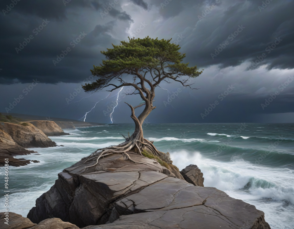 Canvas Prints tree on the rocks