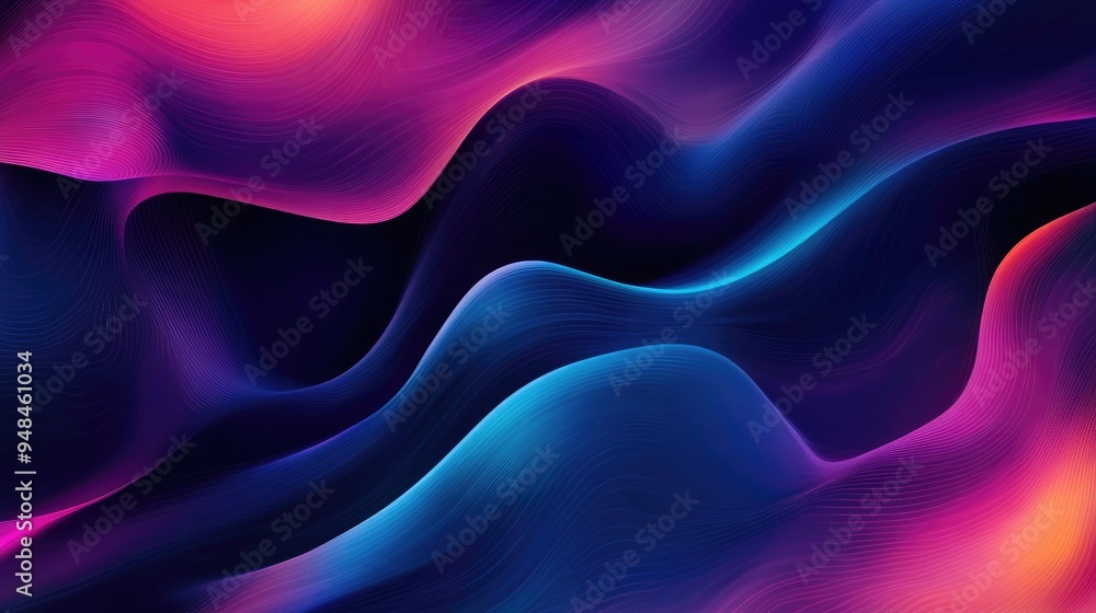 Poster vibrant abstract illustration featuring a colorful blur pattern ideal for website and landing page d