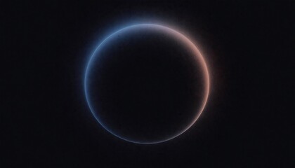 Fototapeta premium abstract orb glowing ring on black background, gradient grain, noise texture backdrop