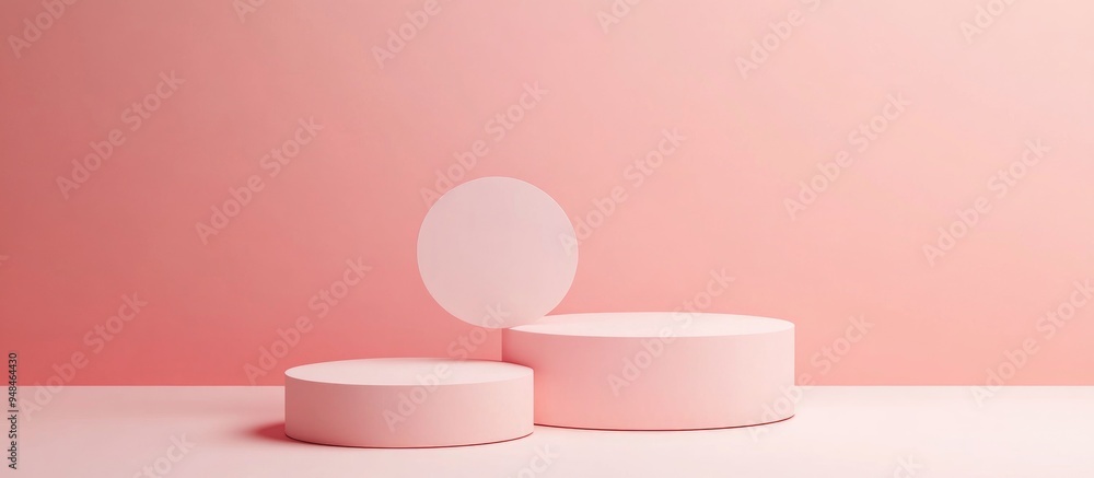 Poster minimalist background for product display on a podium 3d illustration