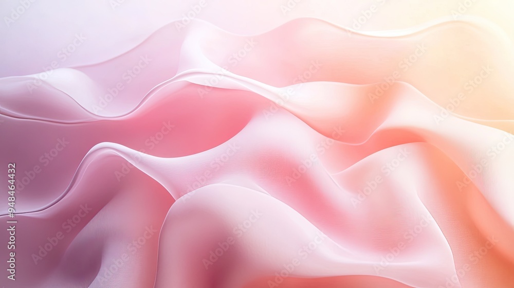 Poster soft gradient background with light pastels and gentle lighting effects, creating a serene atmospher
