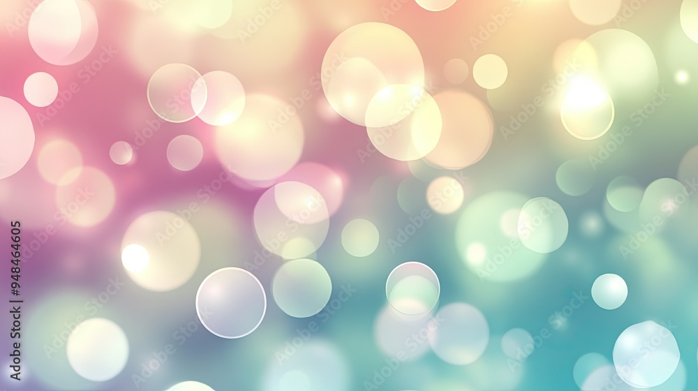 Aufkleber soft pastel color abstract background with bokeh circles, rendered in a vector illustration for a ge
