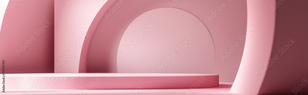 Poster Minimal abstract scene designed for cosmetics or product display podium in 3D render
