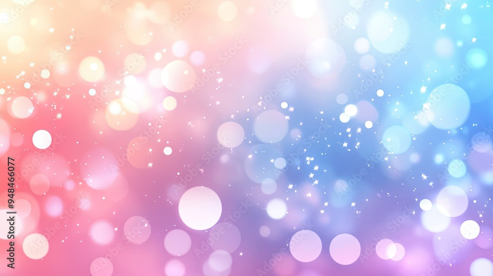 Poster subtle pastel colors with bokeh in an abstract vector design, forming a dreamy and peaceful backgrou