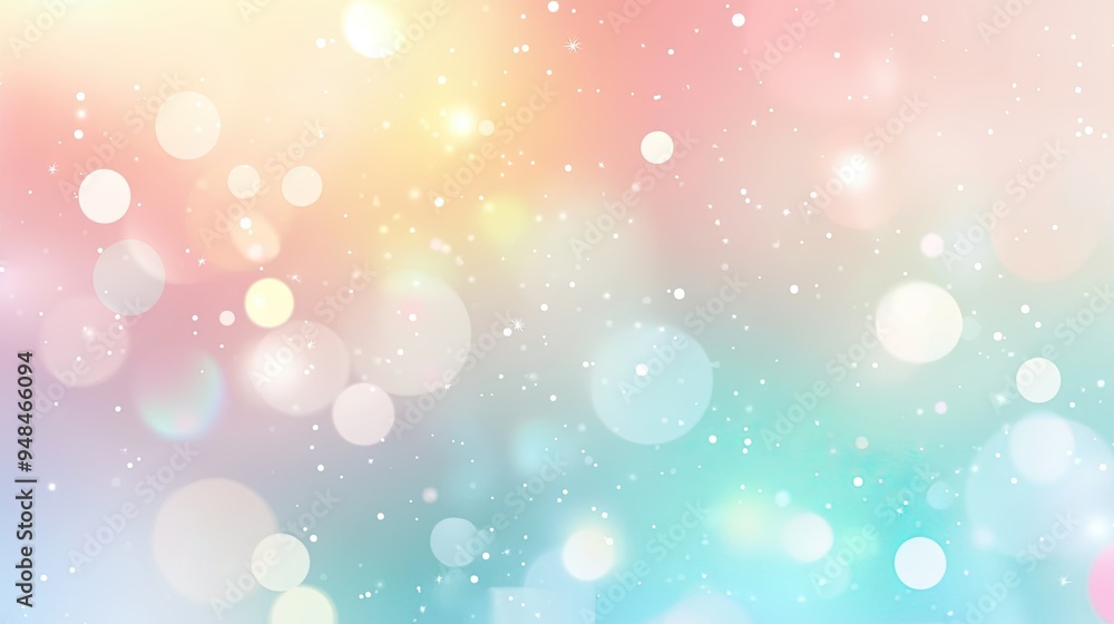 Poster subtle pastel colors with bokeh in an abstract vector design, forming a dreamy and peaceful backgrou