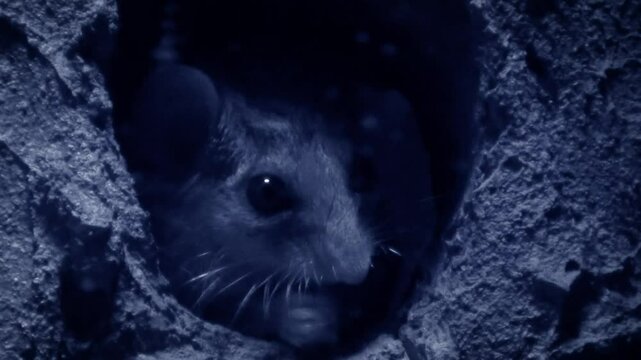 Woodland dormouse (Graphiurus murinus) in its den at night