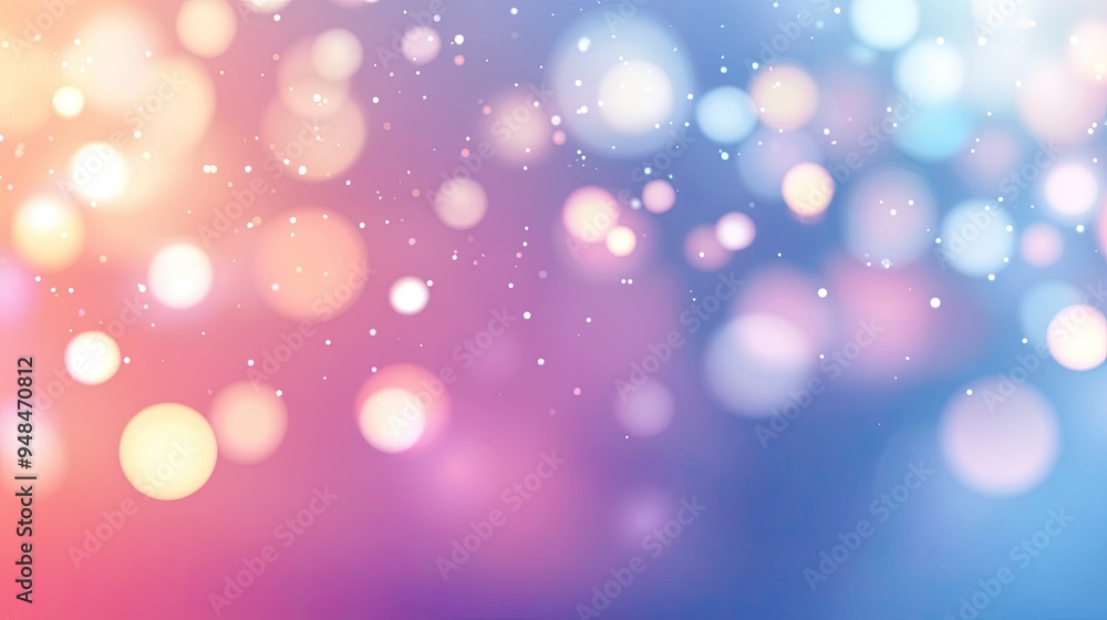 Poster vector illustration of a pastel color abstract background with soft bokeh lights, creating a dreamy 