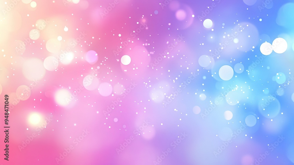 Poster vector illustration of pastel gradients and bokeh, creating a smooth abstract background with a calm