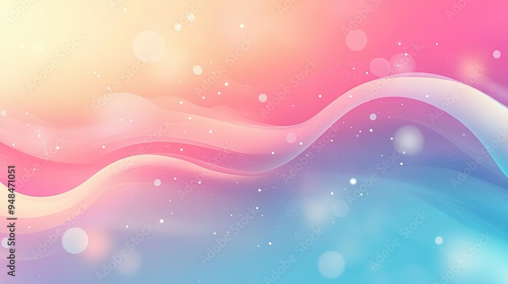 Poster vector pastel background with smooth gradients and bokeh lights, forming an abstract and serene desi
