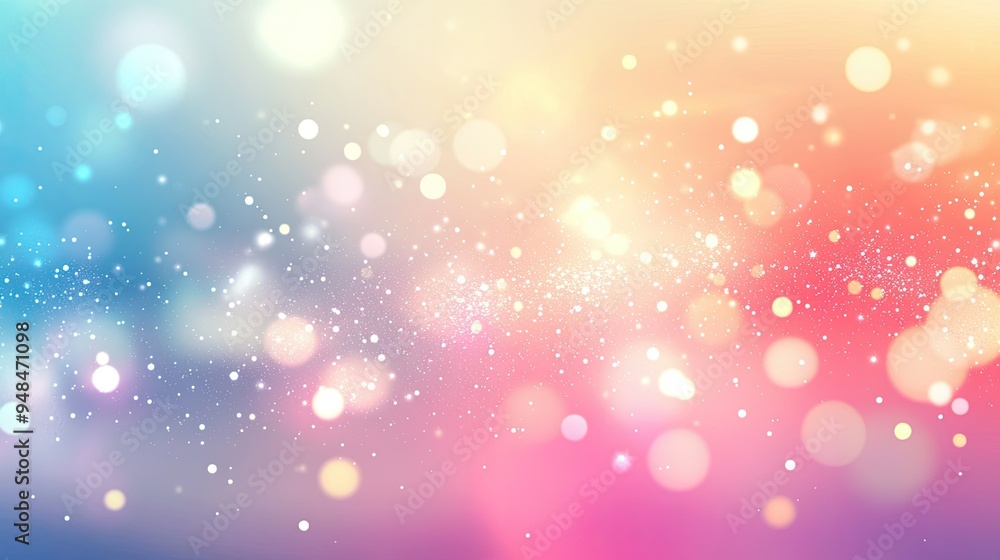Poster vector illustration of pastel gradients and bokeh, creating a smooth abstract background with a calm