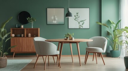 modern dining room with table