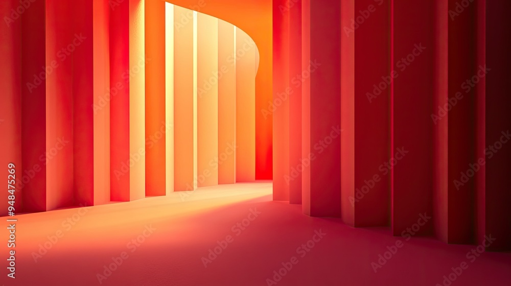 Poster warm 3d red background with soft gradients and gentle lighting, creating a cozy and inviting atmosph