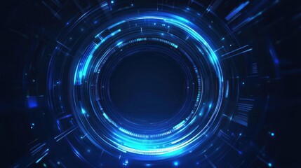 Abstract Futuristic  Blue Circle Light