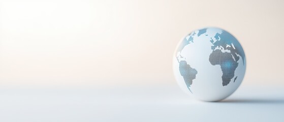 Global marketplace merged with Artificial Intelligence, double exposure, white translucent background